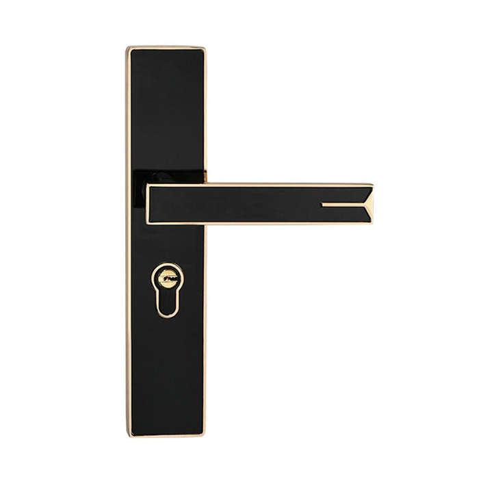 Mute Strong Magnetic Aluminum Alloy Interior Door Lock Door Bedroom Hardware Handle Lock, Color:B...