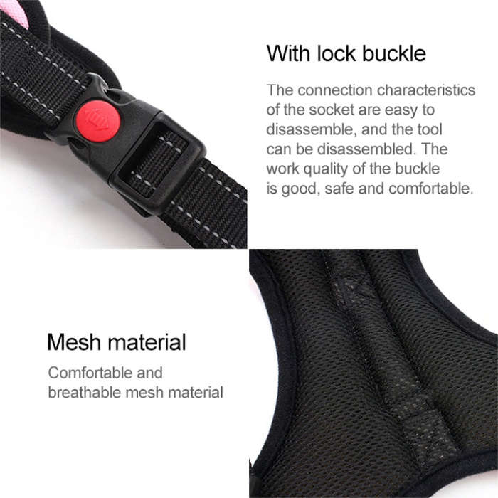 For Small Medium Large Dogs Pet Walking Chest Strap, Size:M(Black)