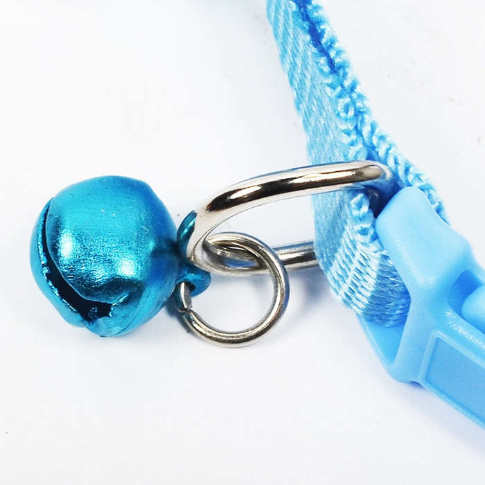 Adjustable Bow Knot Bell Collar Cat Dog Collars Pet Supplies(Sky Blue)