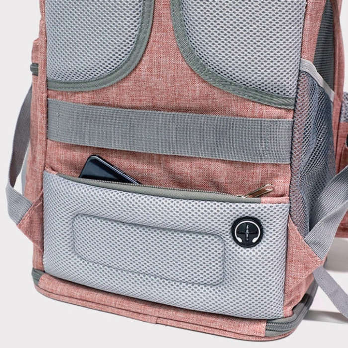 LDLC Pets Going Out Portable Foldable Breathable Backpack, Size:M(Ginger Yellow )