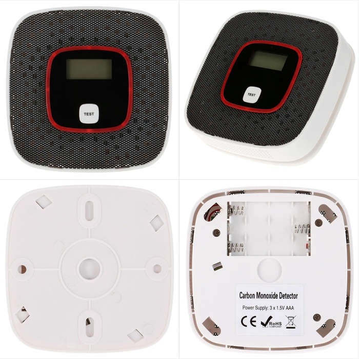 Carbon Monoxide Detector Gas Alarm Sensor Poisoning Gas Tester Human Voice Warning Detector with ...