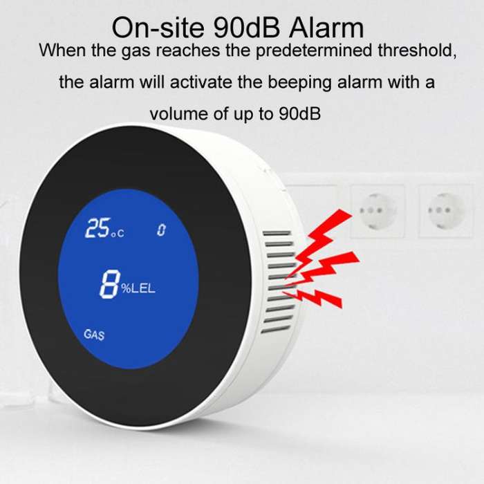Gas Detector Alarm Leakage Sensor Natural Gas Leak Detector(Common On-site Audible and Vision Alarm)