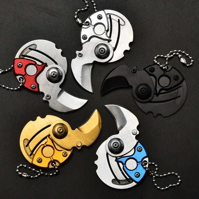 Portable Mini Folding Blade Knife Pocket Small Outdoor Military Survival Knifes Keychain Multitoo...