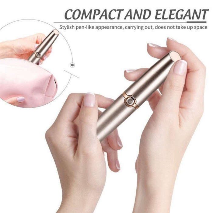 Push Button Electric Eyebrow Trimmer Automatic Hair Removal Device(Pearl White)