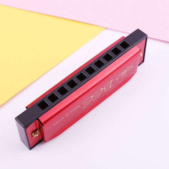 BEE 10-holes Dual-tones C Tone Brace Harmonica(Silver)