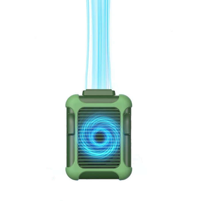 Wall-mounted Fan Outdoor USB Charging Waist-mounted Portable Fan(Dark Green+Light Green)