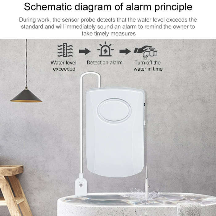 130dB Water Leakage Alarm Detector Sensor Detection Flood Alert Overflow Home Security Alarm System