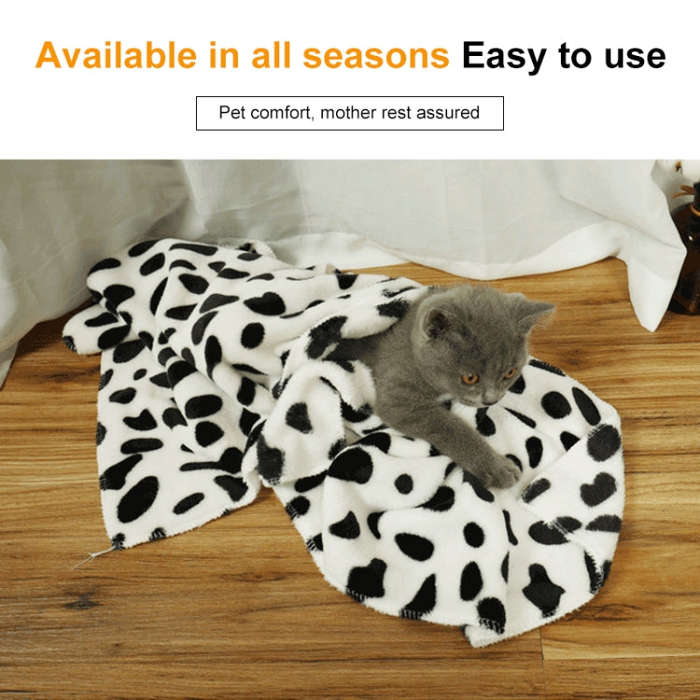 Soft Flannel Pet Blanket Dots Printed Breathable Bed Mat Warm Pet Sleeping Cushion Cover for Pet ...