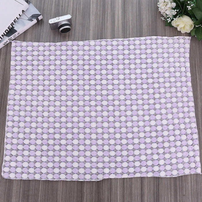 Soft Flannel Pet Blanket Dots Printed Breathable Bed Mat Warm Pet Sleeping Cushion Cover for Pet ...