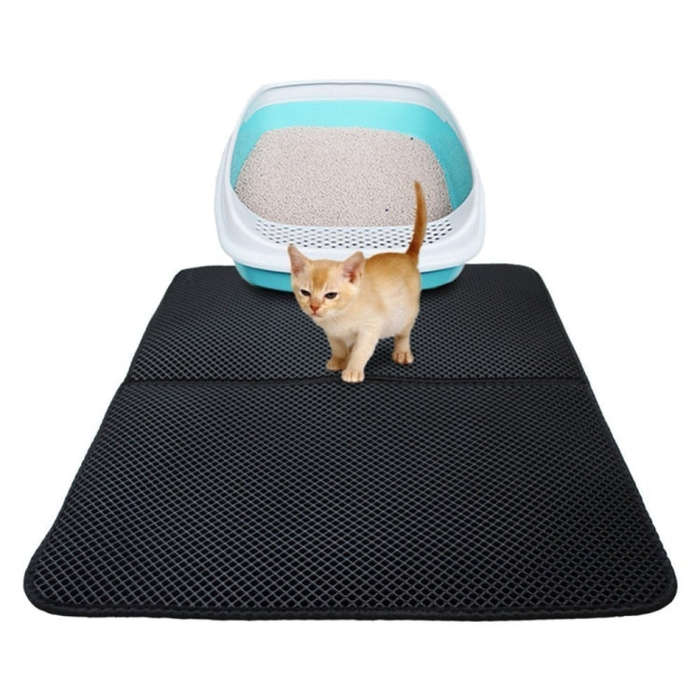 Waterproof Pet Cat Litter Mat EVA Double Layer Cat Litter Trapping Pets Mat Pad Bottom Non-slip P...