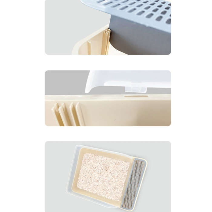 Cat Litter Box Semi-closed Square Feces Basin Pet Toilet, Size:Small