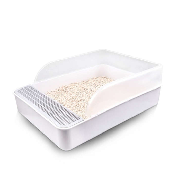 Cat Litter Box Semi-closed Square Feces Basin Pet Toilet, Size:Large