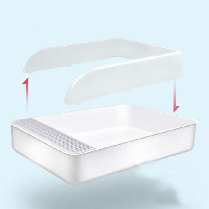 Cat Litter Box Semi-closed Square Feces Basin Pet Toilet, Size:Large