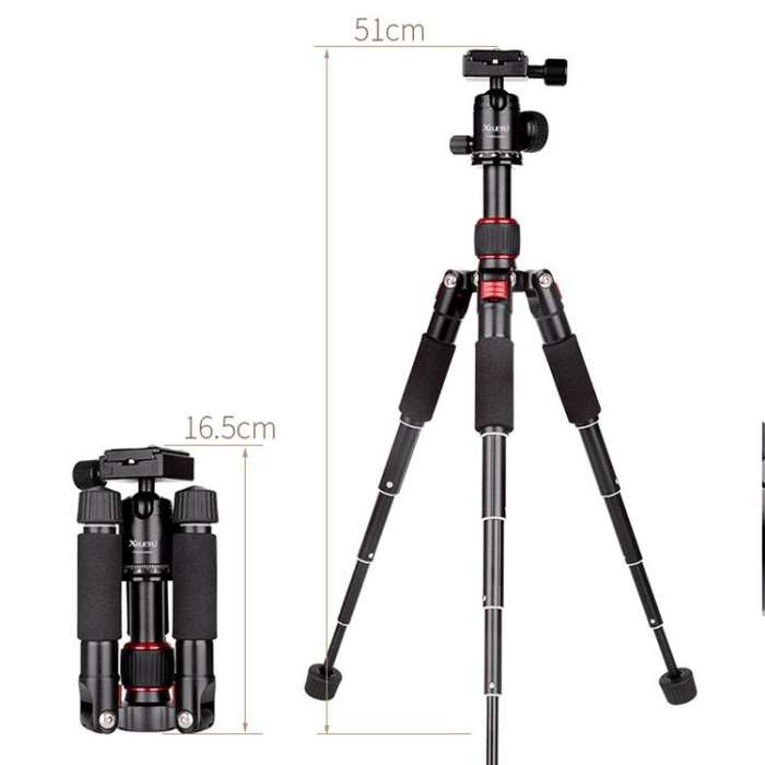 Xiletu FM5S-MINI 5-Section Folding Legs Mini Desktop Tripod Mount(Red)