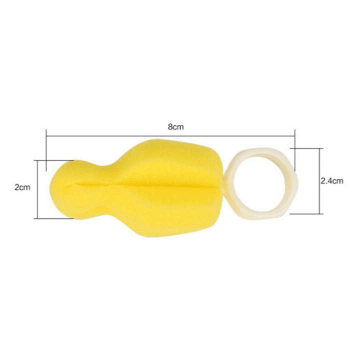 5 PCS 360 Degree Rotating Sponge yellow Baby Nipple Brush Babies Teat Cleaning Feeding Bottle Bru...