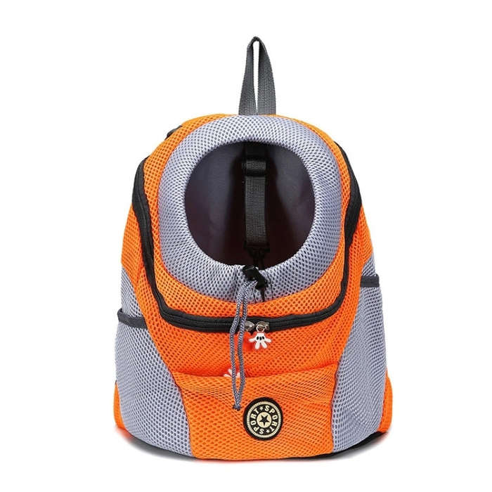 Outdoor Pet Dog Carrier Bag Front Bag Double Shoulder Portable Travel Backpack Mesh Backpack Head...