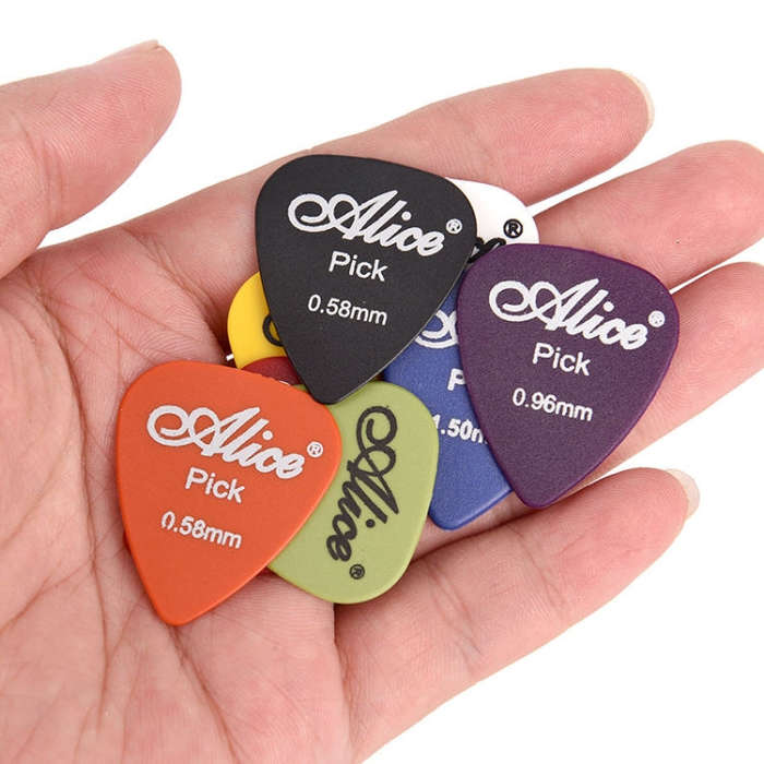 Alice 50 PCS ABS Electric Guitar Picks, Random Color Delivery, Surface:Frosted, Size:0.81mm