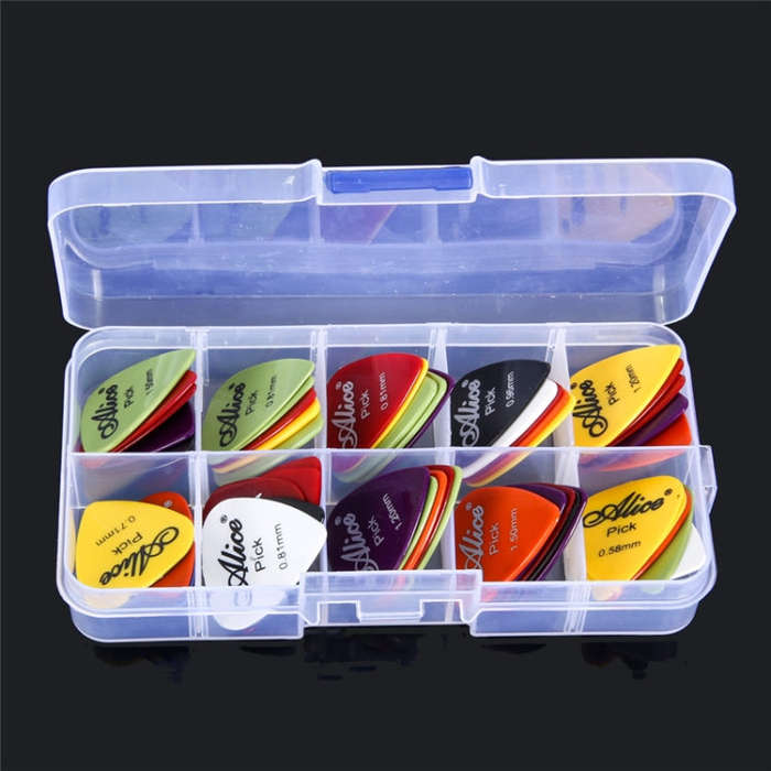 Alice 50 PCS ABS Electric Guitar Picks, Random Color Delivery, Surface:Mirror, Size:1.2mm