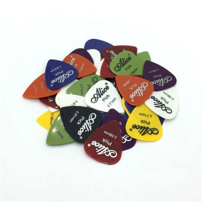 Alice 50 PCS ABS Electric Guitar Picks, Random Color Delivery, Surface:Frosted, Size:0.58mm, 0.71...