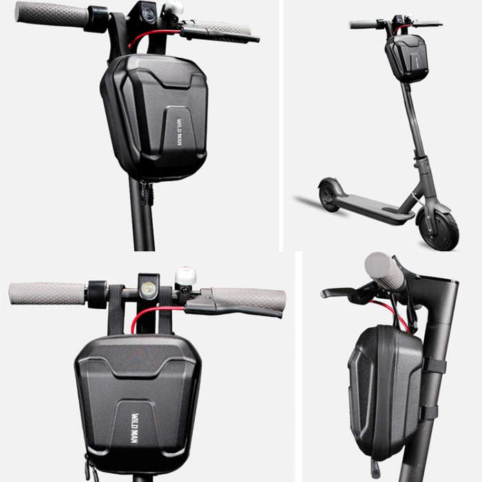 Wild Man Ts9 For Scooter / Bicycle Universal Waterproof Pu + Eva Hard Shell Front Bag with Reflec...