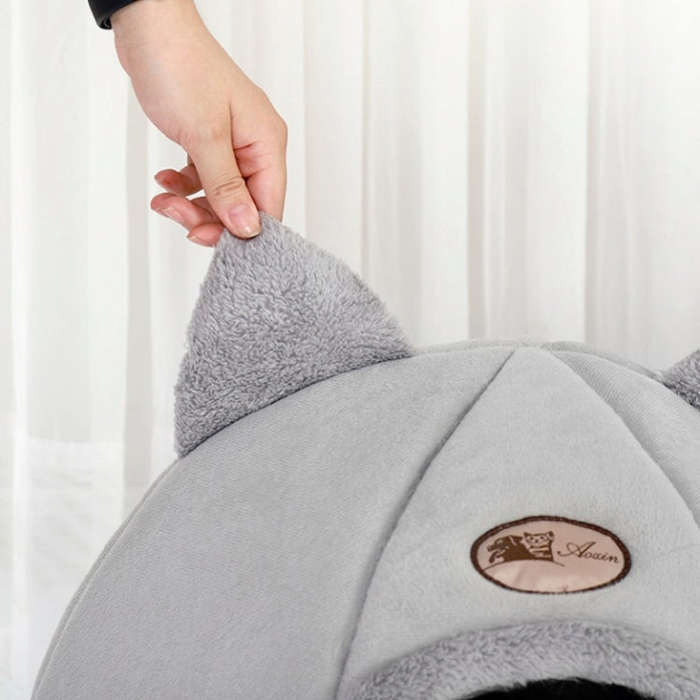 Winter Semi-Closed Warm & Velvet Round Pet Nest, Size:L 36x36x36cm