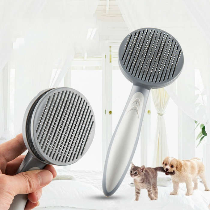 Pet Self-Cleaning Comb Cat Comb Dog Needle Comb Cat Hair Removal Comb Floating Brush( Cherry Blos...