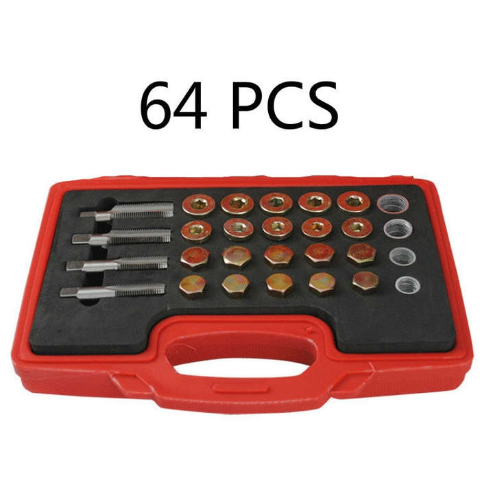 Car Oil Pan Oil Drain Screw Sliding Tooth Repair Tool Oil Bottom Screw, Specification:64 PCS In 1