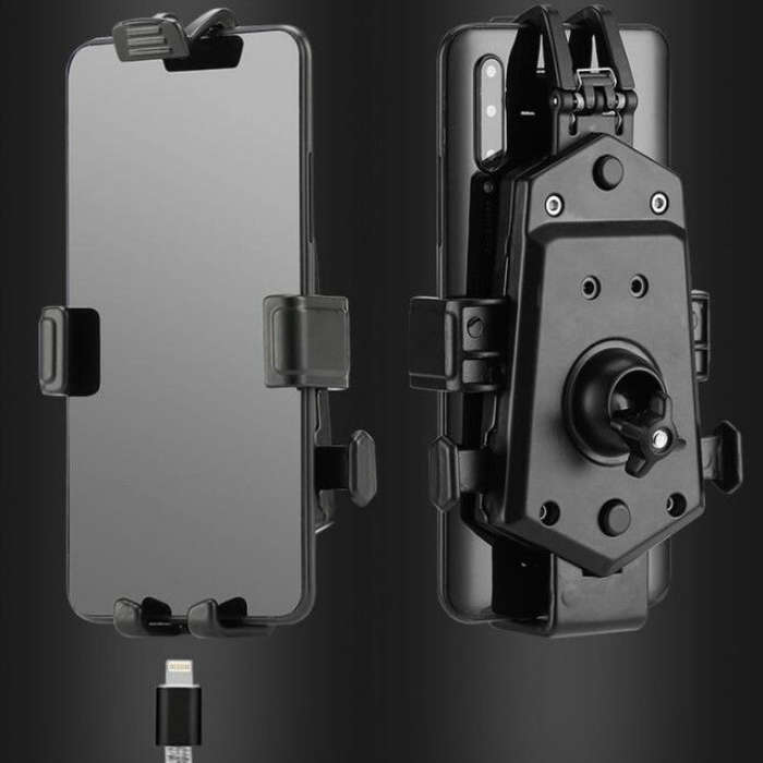 Bicycle Mobile Phone Holder Can Rotate And Adjust Fixed Aluminum Alloy Bracket Automatic Grab Bra...