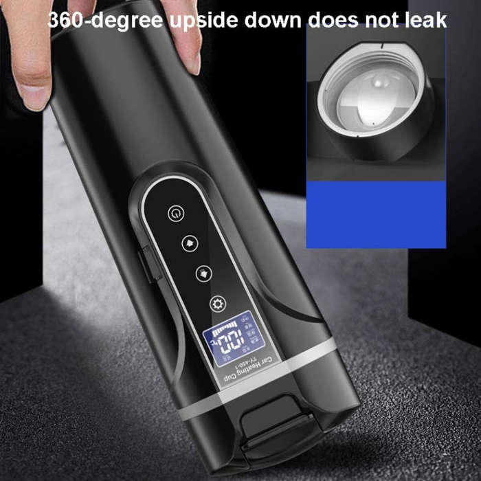 450ml Car Heating Water Bottle Thermos Mug Car Truck Universal Boiling Water Cup, Style:Car Model...