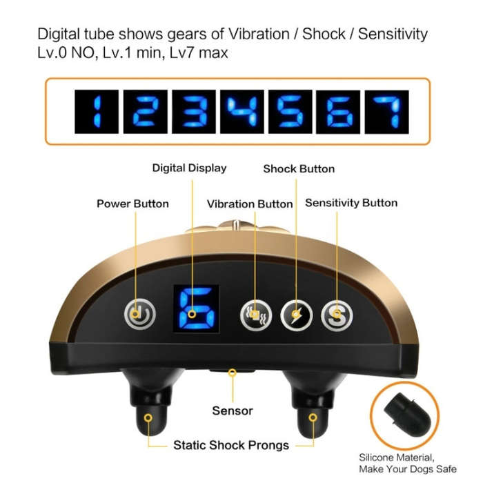 Digital Display Electronic Training Device Pet Training Collar Bark Stop