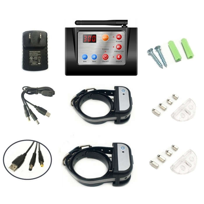 2 In 1 Smart Wireless Waterproof Fence Remote Dog Trainer with Collar, Style:580G(US Plug)