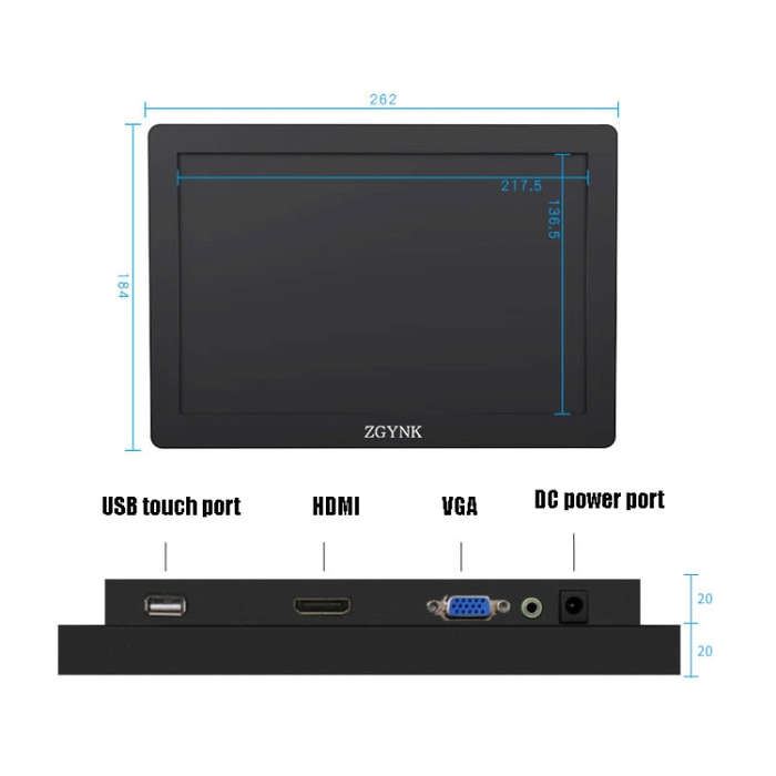 ZGYNK KQ101 HD Embedded Display Industrial Screen, Size: 10 inch, Style:Capacitive