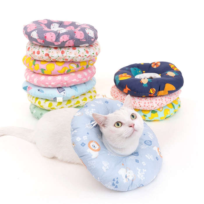 Cat Anti-Lick And Anti-Bite Soft Ring Dog Collar Pet Supplies, Size:L(Green Lion)