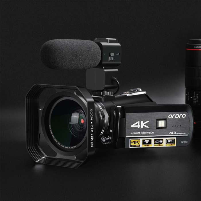 ORDRO AC3 3.1 inch IPS Screen 4K Full HD 13MP Night Vision WiFi Live Camcorder DV Digital Camera,...