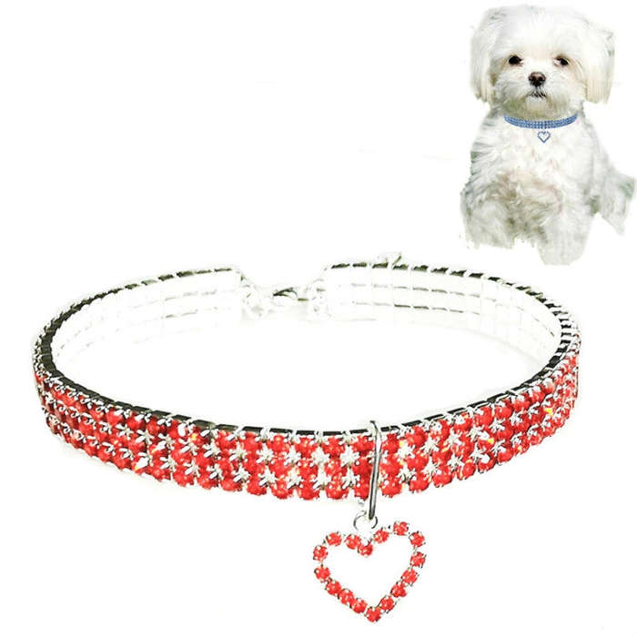 Pet Supplies Elastic Love Cats And Dogs Accessories Pet Collars, Size:S(Red)