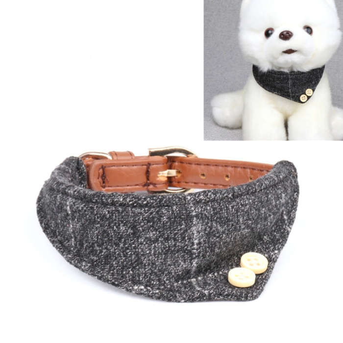 Dog Collars Pet PU Triangle Collars, Specification: 1.3x34cm(Gray)