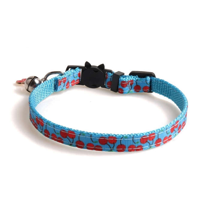 Pet Webbing Fruit Cat Collar With Fruit Accessories Bell Pet Collar, Size:1x28cm(Cherry)