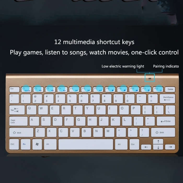 USB External Notebook Desktop Computer Universal Mini Wireless Keyboard Mouse, Style:Keyboard(Ros...