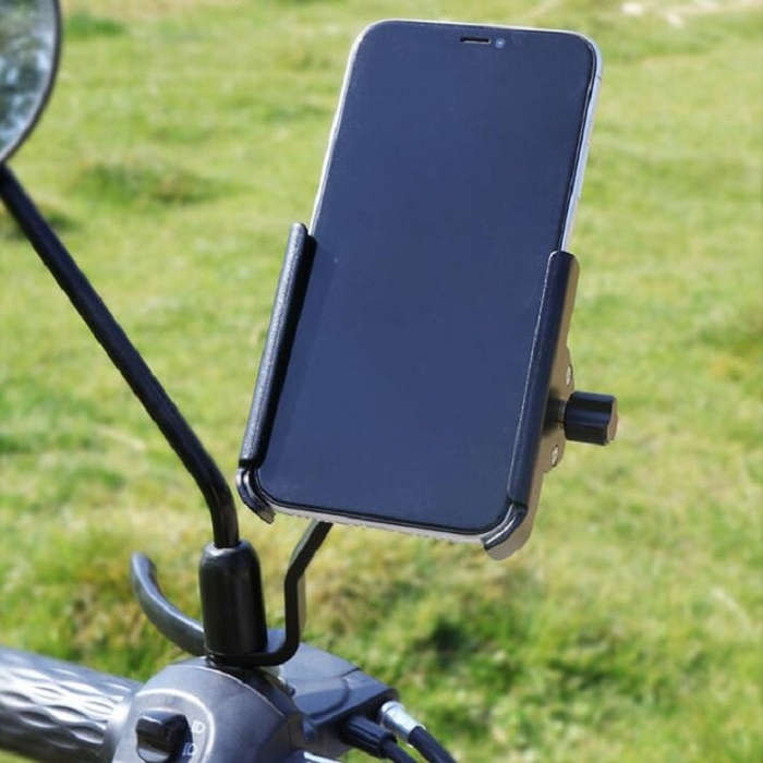 CYCLINGBOX Aluminum Alloy Mobile Phone Holder Bicycle Riding Takeaway Rotatable Metal Mobile Phon...