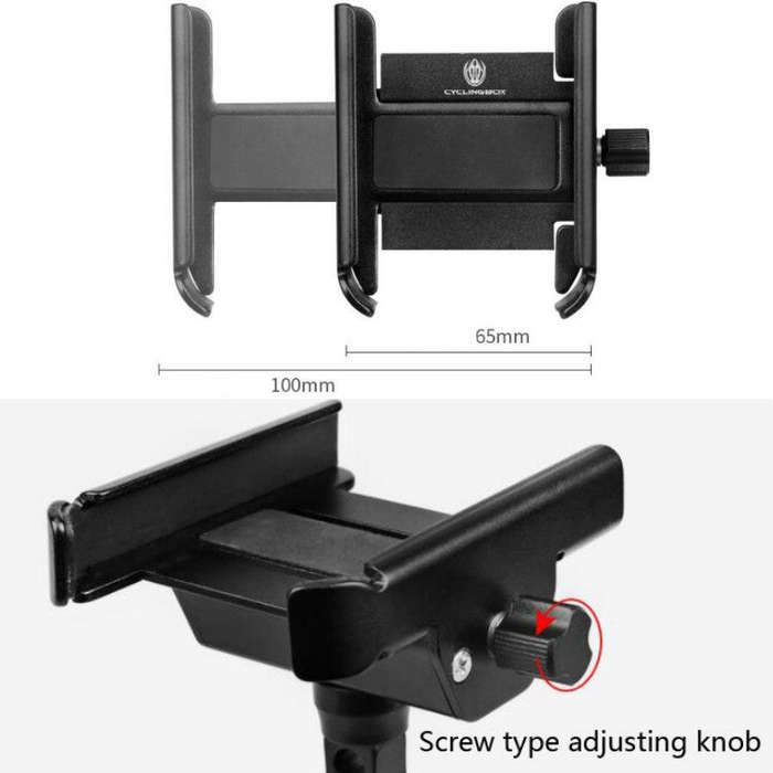CYCLINGBOX Aluminum Alloy Mobile Phone Holder Bicycle Riding Takeaway Rotatable Metal Mobile Phon...