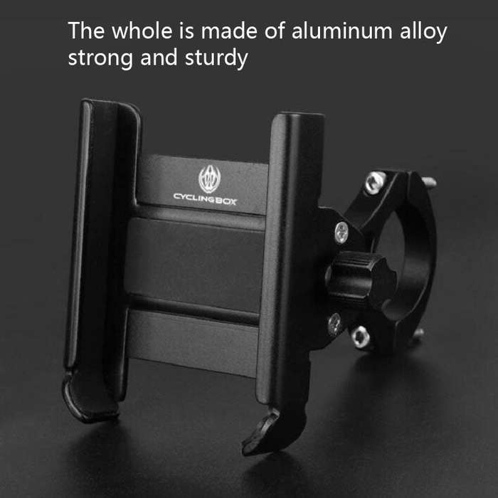 CYCLINGBOX Aluminum Alloy Mobile Phone Holder Bicycle Riding Takeaway Rotatable Metal Mobile Phon...