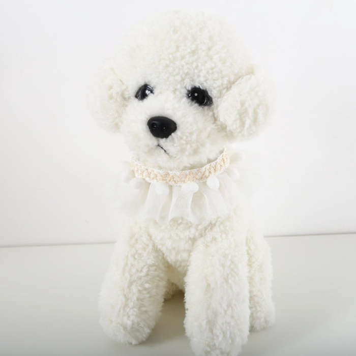 Lace Pet Adjustable Collar Cat Dog Photo Accessories, Size:M 25-30cm(White)