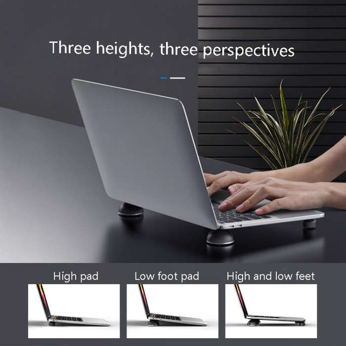 Suohuang SH-1029 Aluminum Portable Bracket Foot Pad for MacBook, Laptop(White)