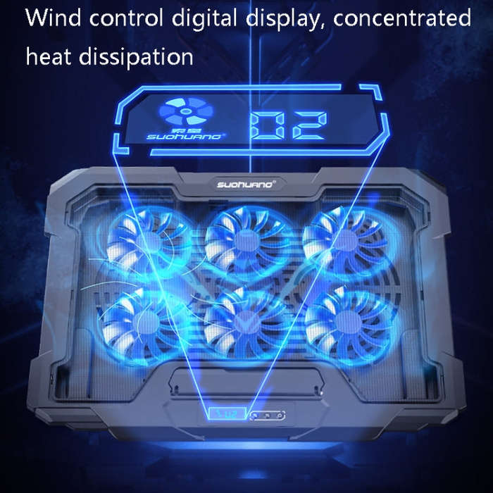 Suohuang Notebook Cooler Gaming Notebook Cooling Base Notebook Exhaust Fan Bracket(LCD Gaming Edi...