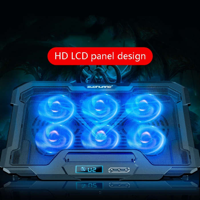 Suohuang Notebook Cooler Gaming Notebook Cooling Base Notebook Exhaust Fan Bracket(LCD Gaming Edi...