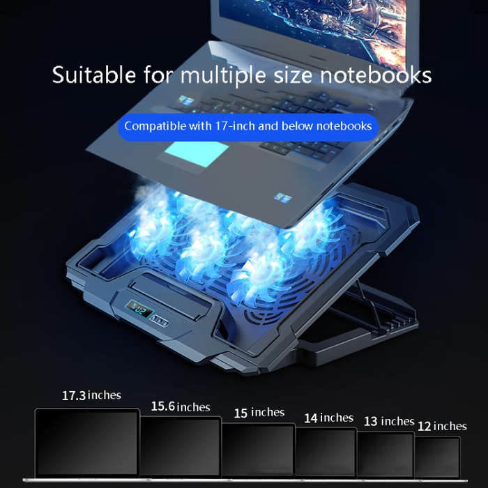 Suohuang Notebook Cooler Gaming Notebook Cooling Base Notebook Exhaust Fan Bracket(LCD Gaming Edi...