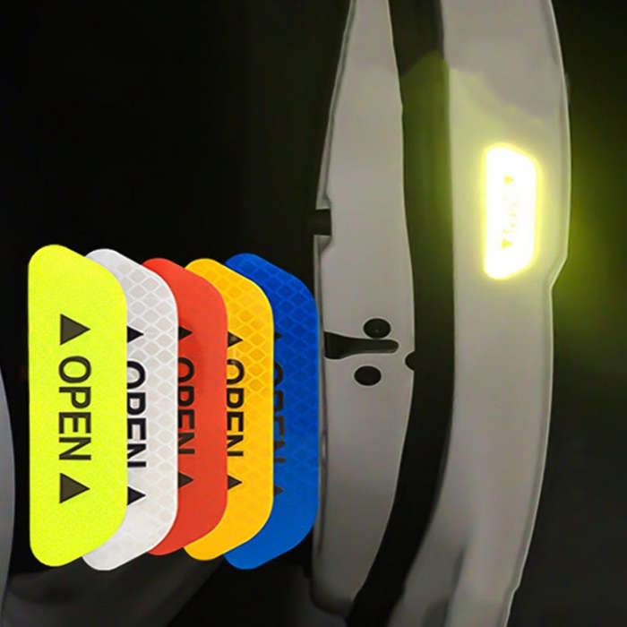 OPEN Reflective Tape Warning Mark Bicycle Accessories Car Door Stickers(Red)