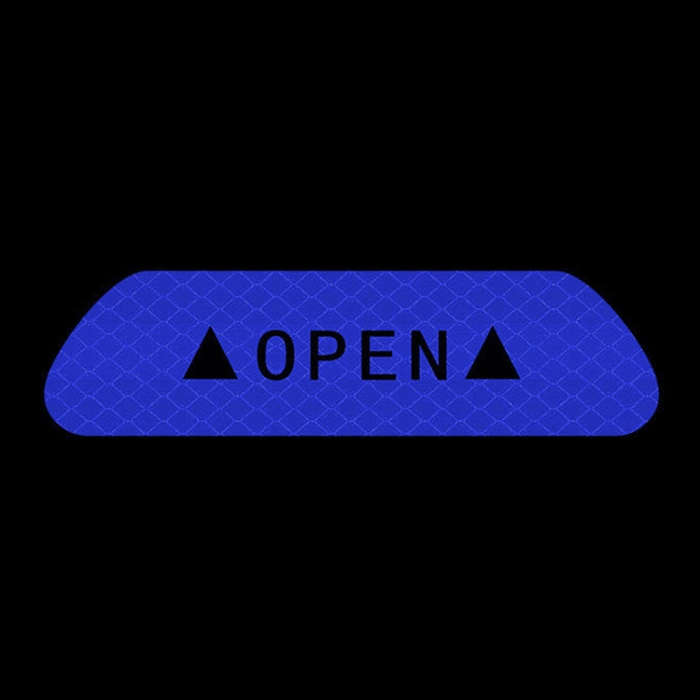 OPEN Reflective Tape Warning Mark Bicycle Accessories Car Door Stickers(Blue)
