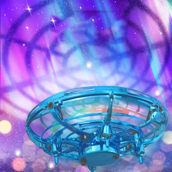 Colorful Lights 5 Induction Quadcopter UFO Mini Drone, Colour: Blue + Remote Control