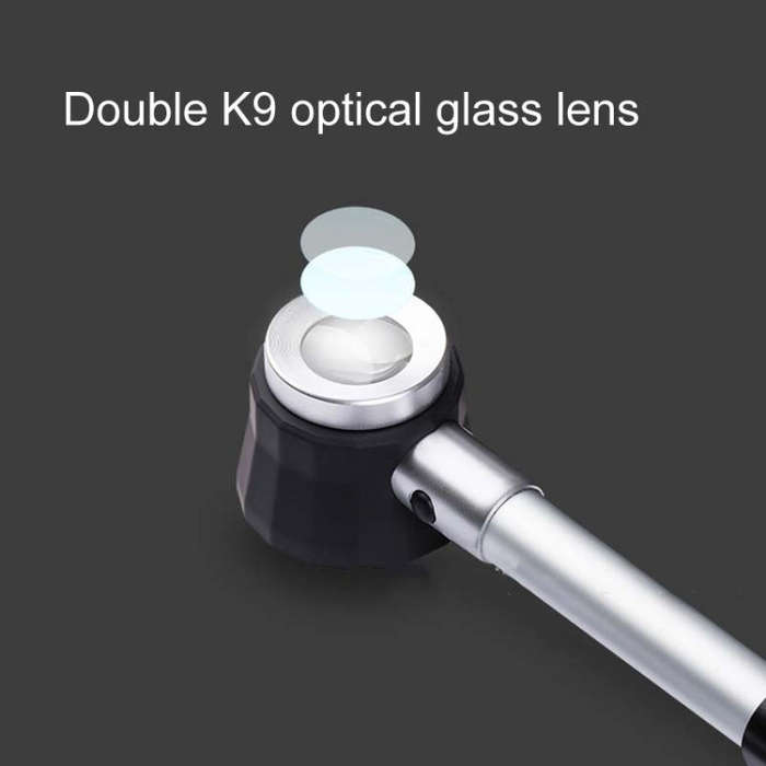 Handheld With Scale With 3 Lights 45 Times Magnifying Glass High-Definition Double Lens Magnifyin...